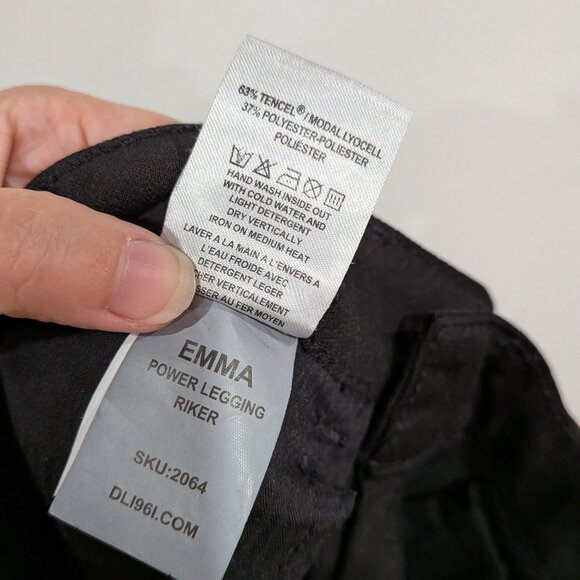 DL1961 Emma Power Legging Skinny Stretch Jeans Black Size 26 - Picture 8 of 8
